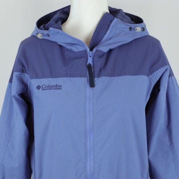 Columbia Women's Small Blue Hooded Full Zip Thigh Length Water Resistant Jacket - Picture 2 of 10